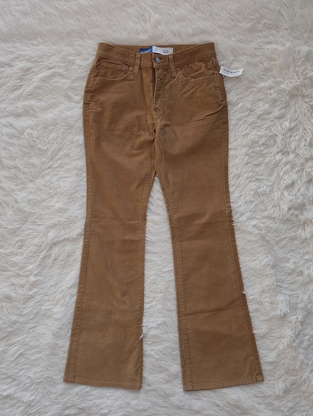 Old Navy Tan Corduroy Flare Leg Pants Girls Size 14 NWT